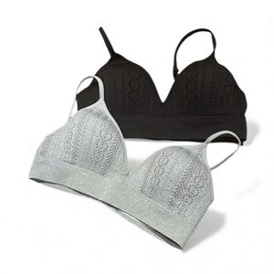 Wonder Nation Black and Gray Youth Big Girls Pull Over Bra Set (2)